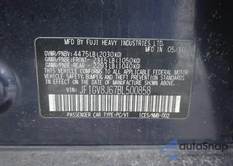 2011 Subaru Impreza Wrx Sti Limited z USA, uszkodzony, nr VIN JF1GV8J67BL500858